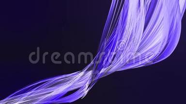五颜六色的蓝色紫罗兰<strong>条</strong>纹在圆形形成扭转，移动在一个圆圈。 无缝创意背景，循环3d